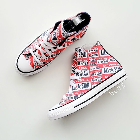 Converse Chuck Taylor All Star Hi Red White Blue Women's 5 - Picture 2 of 6